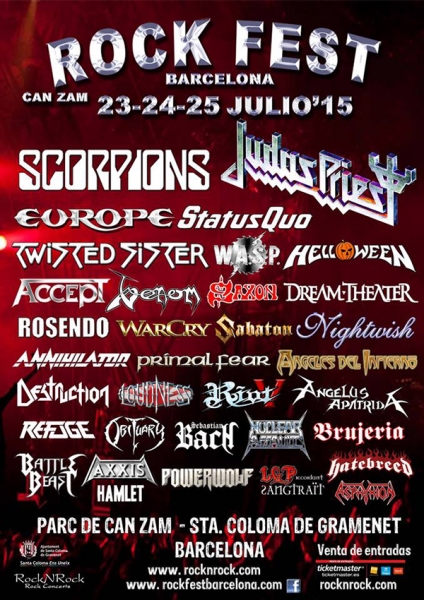 Cartel Rock Fest Barcelona 2015