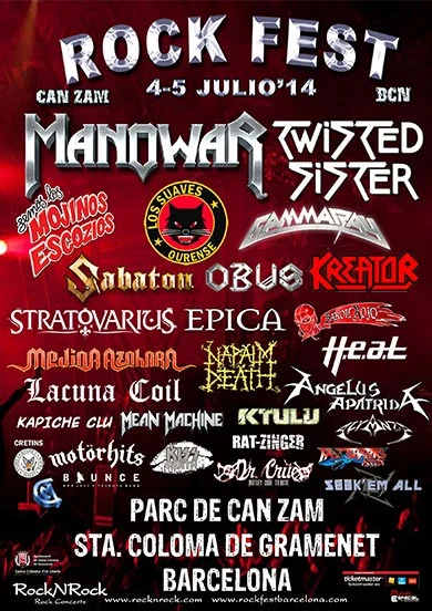 Cartel Rock Fest Barcelona 2014