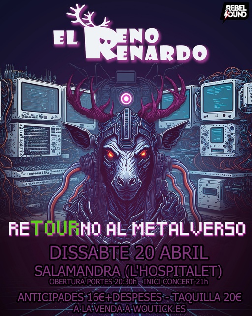 Cartel Retourno al Metalverso Barcelona El Reno Renardo Sala Salamandra