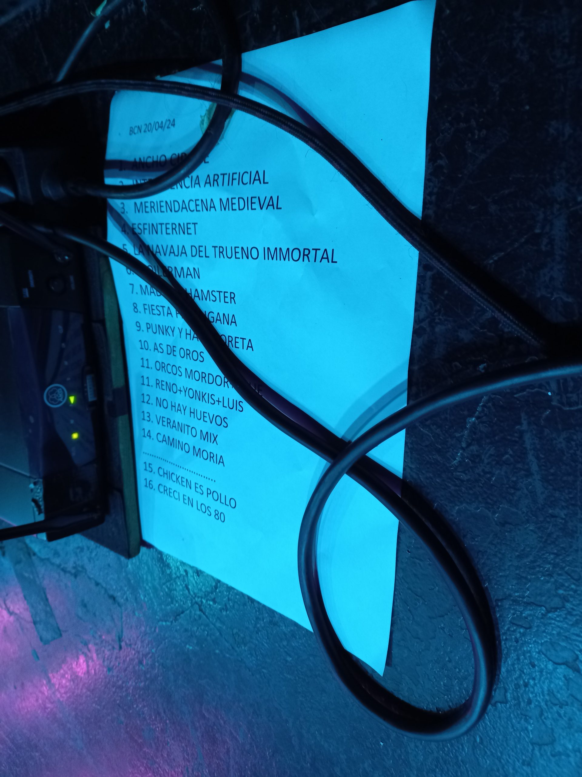 Setlist El Reno Renardo 20 Abril 2024 Barcelona