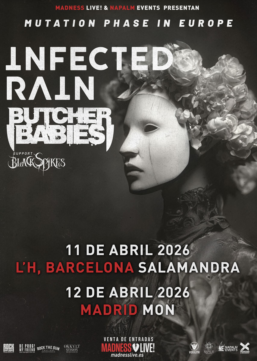 Cartel Infected Rain + Butcher Babies + Black Spikes España 2026